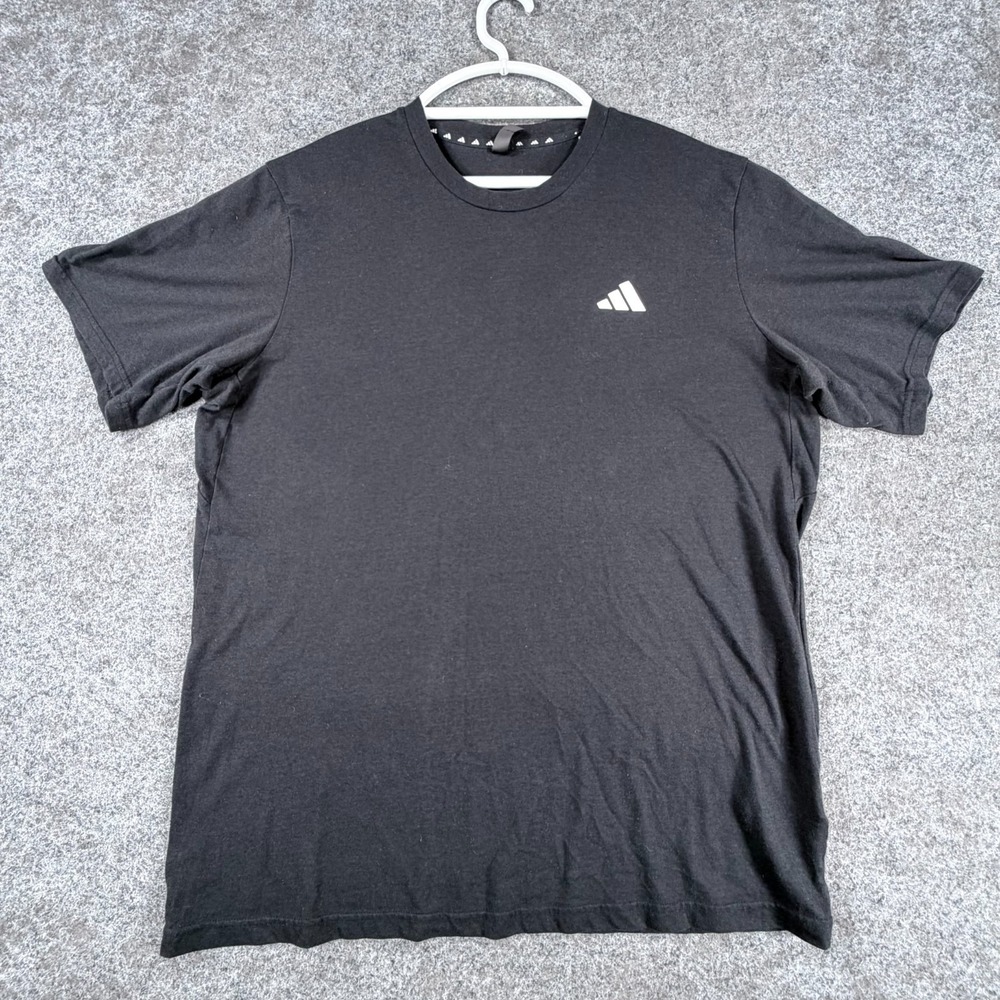 Adidas Aeroready T Shirt Men XL Black Badge of Sport Logo Crew Neck Short Sleeve